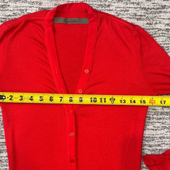 New Enza Costa Blood Orange Silk/Viscose Ribbed Cardigan MidiDress Small Revolve - Picture 8 of 13